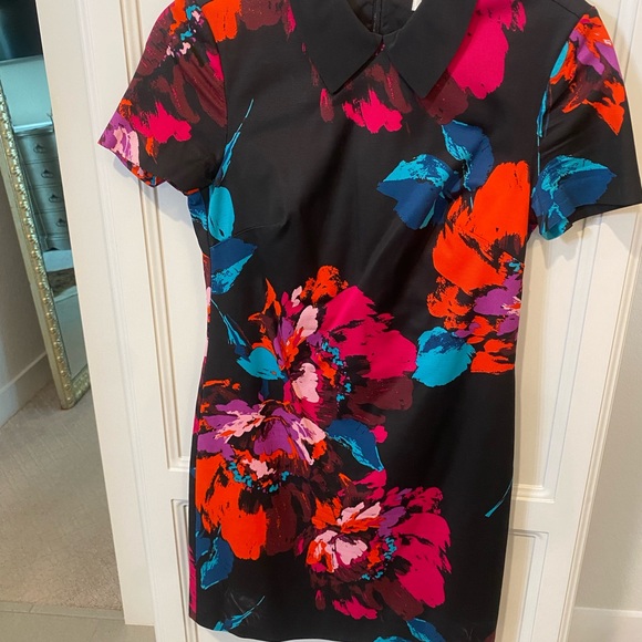 Trina Turk sassy dress. Back zipper. Lacy detail at bottom. Excellent condition! - Picture 2 of 3